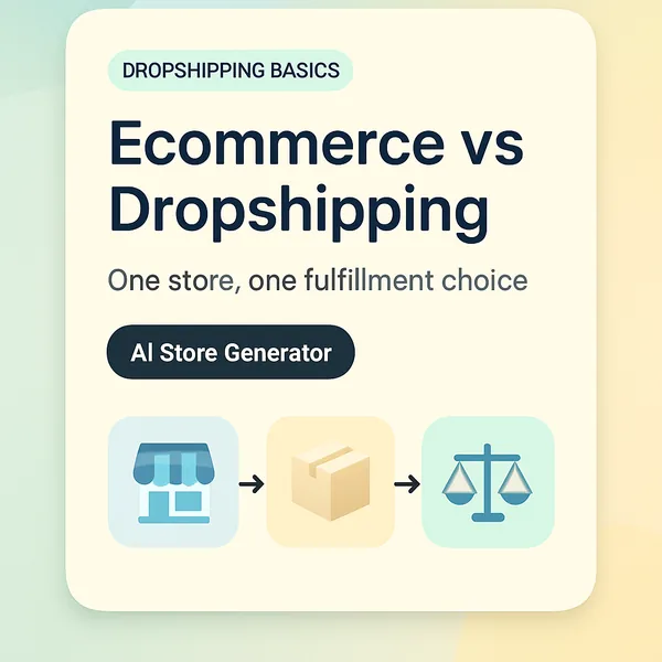 Ecommerce vs dropshipping decision framework showing fulfillment model choice on one Shopify store