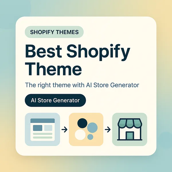 Best Shopify theme card with layout, palette and storefront icons