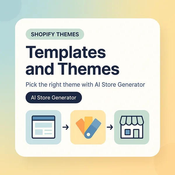 Shopify templates and themes card with layout, palette and storefront icons